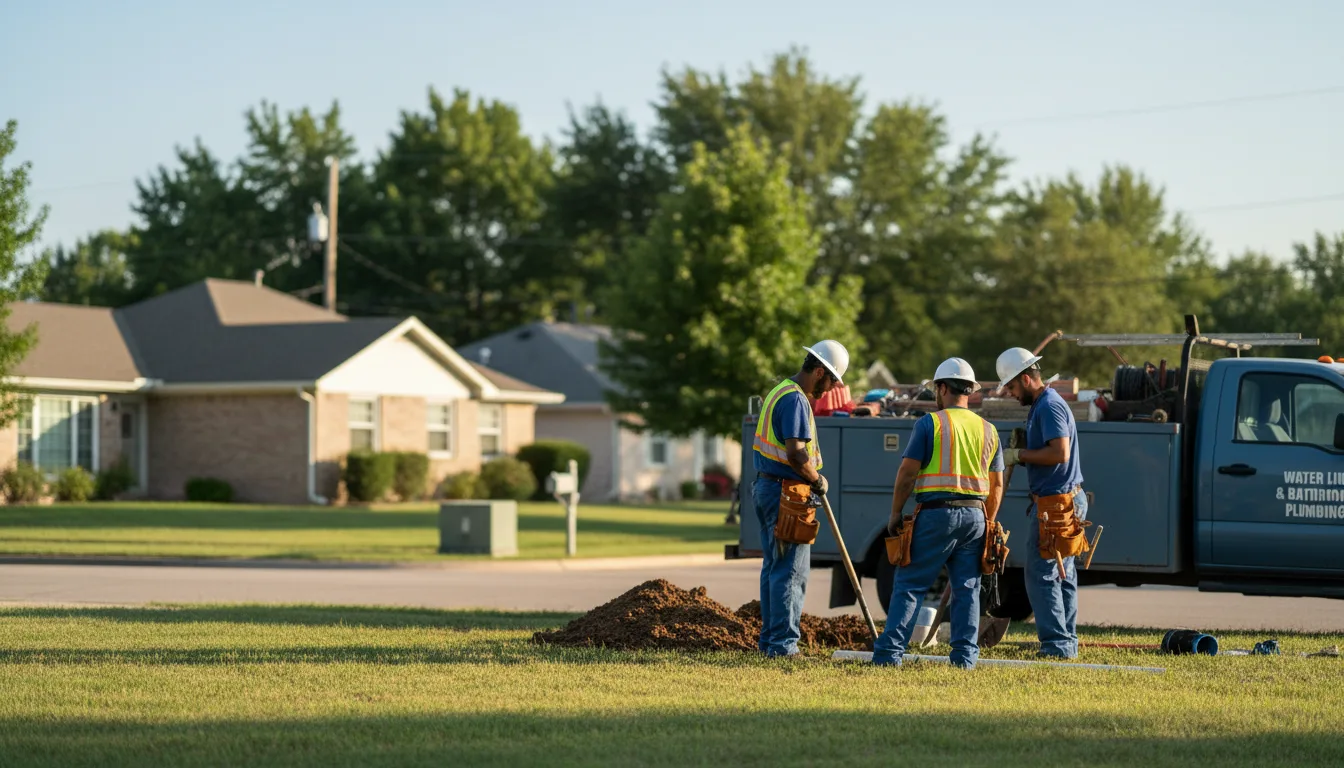 Residential water line and bathroom plumbing service in West, TX